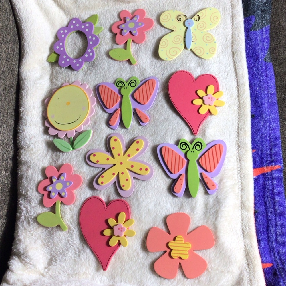 Colorful painted wooden pieces